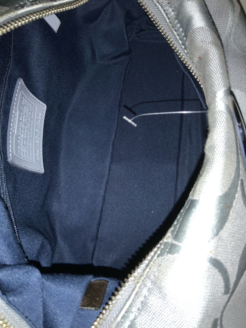 COACH - F17434 Light Blue & Grey Signature Stripe Large HOBO Bag. Barely used. - Picture 5 of 9